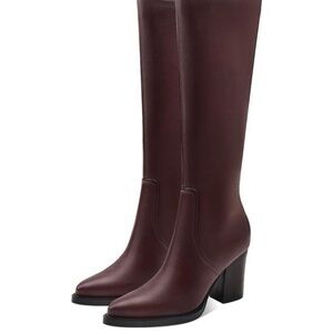 Chic Burgundy Heeled Boots
